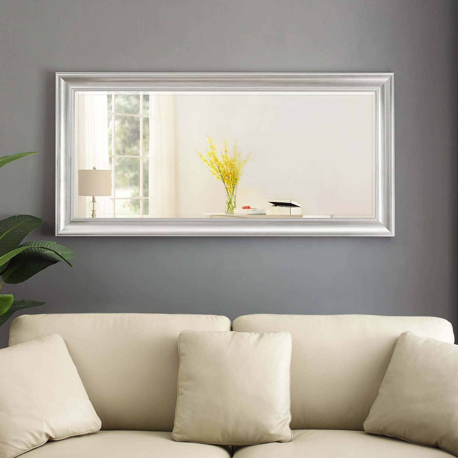 Red Barrel Studio® 66"x32" Beaded Framed Leaner Floor Mirror Full